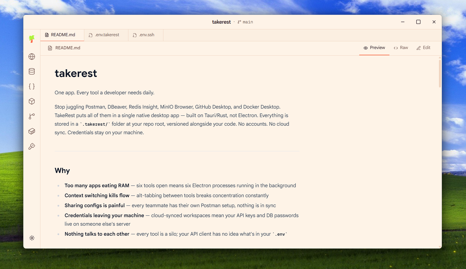 README Editor in TakeRest